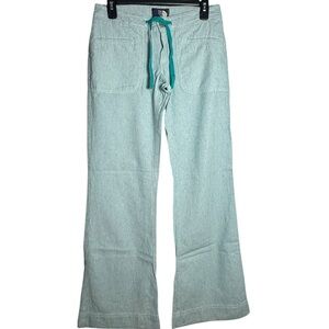The North Face Light Aqua Striped Linen Drawstring Pants